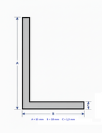 Profilo in alluminio angolare bianco anodizzato | lati disuguali | barra da 1 mt | per mobili e strutture | varie misure
