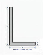 Profilo in alluminio angolare bianco anodizzato | lati disuguali | barra da 1 mt | per mobili e strutture | varie misure