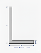 Profilo in alluminio angolare bianco anodizzato | lati disuguali | barra da 1 mt | per mobili e strutture | varie misure