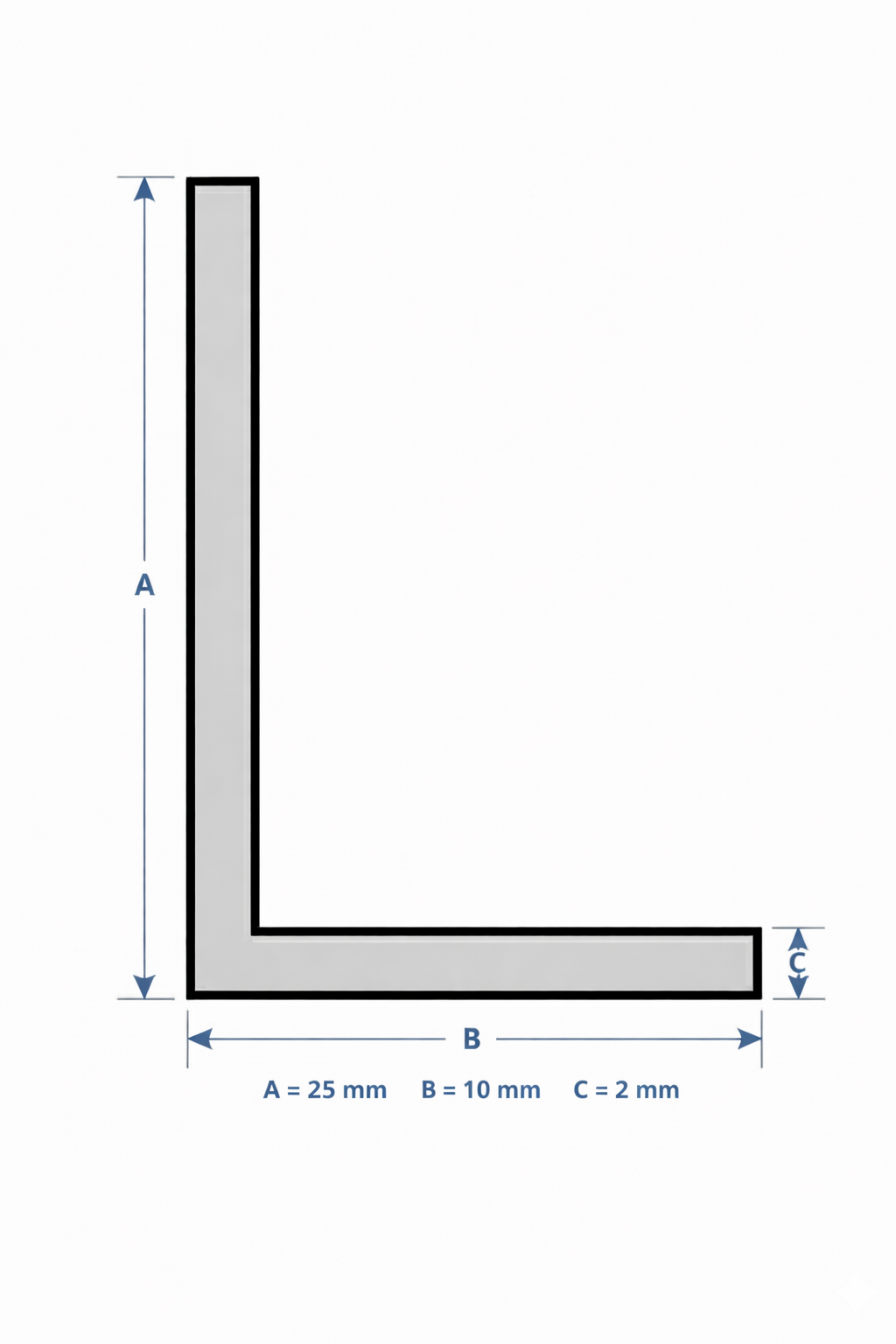 Profilo in alluminio angolare bianco anodizzato | lati disuguali | barra da 1 mt | per mobili e strutture | varie misure