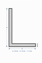 Profilo in alluminio angolare bianco anodizzato | lati disuguali | barra da 1 mt | per mobili e strutture | varie misure