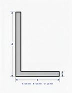 Profilo in alluminio angolare bianco anodizzato | lati disuguali | barra da 1 mt | per mobili e strutture | varie misure