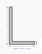 Profilo in alluminio angolare bianco anodizzato | lati disuguali | barra da 1 mt | per mobili e strutture | varie misure