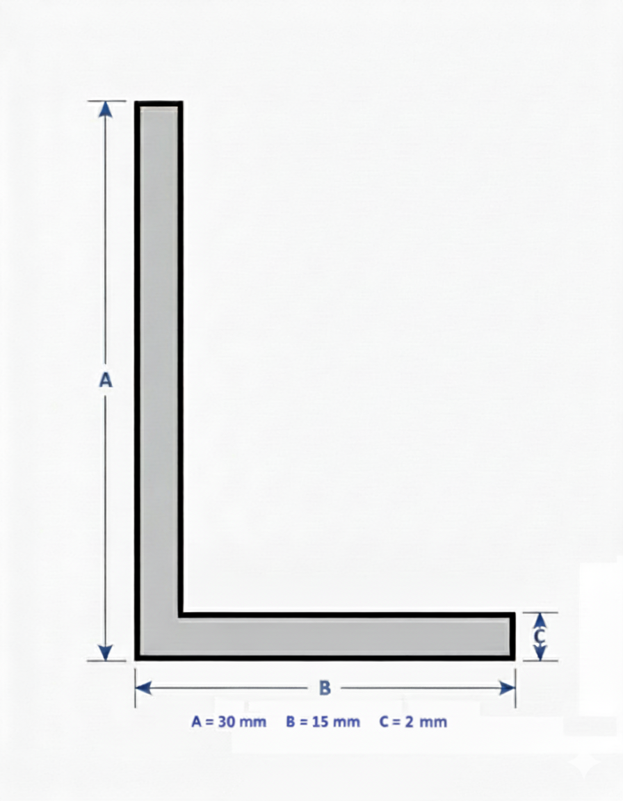 Profilo in alluminio angolare bianco anodizzato | lati disuguali | barra da 1 mt | per mobili e strutture | varie misure