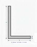 Profilo in alluminio angolare bianco anodizzato | lati disuguali | barra da 1 mt | per mobili e strutture | varie misure