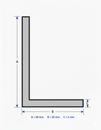 Profilo in alluminio angolare bianco anodizzato | lati disuguali | barra da 1 mt | per mobili e strutture | varie misure