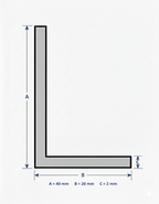 Profilo in alluminio angolare bianco anodizzato | lati disuguali | barra da 1 mt | per mobili e strutture | varie misure