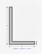 Profilo in alluminio angolare bianco anodizzato | lati disuguali | barra da 1 mt | per mobili e strutture | varie misure