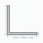 Profilo in alluminio angolare bianco anodizzato | lati uguali | barra da 1 mt | per mobili e strutture | varie misure