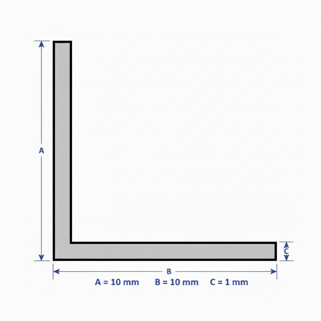 Profilo in alluminio angolare nero anodizzato | lati uguali | barra da 1 mt | per mobili e strutture | varie misure