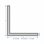 Profilo in alluminio angolare nero anodizzato | lati uguali | barra da 1 mt | per mobili e strutture | varie misure