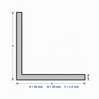 Profilo in alluminio angolare bianco anodizzato | lati uguali | barra da 1 mt | per mobili e strutture | varie misure