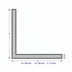 Profilo in alluminio angolare nero anodizzato | lati uguali | barra da 1 mt | per mobili e strutture | varie misure
