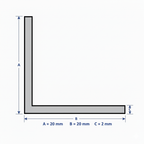Profilo in alluminio angolare bianco anodizzato | lati uguali | barra da 1 mt | per mobili e strutture | varie misure
