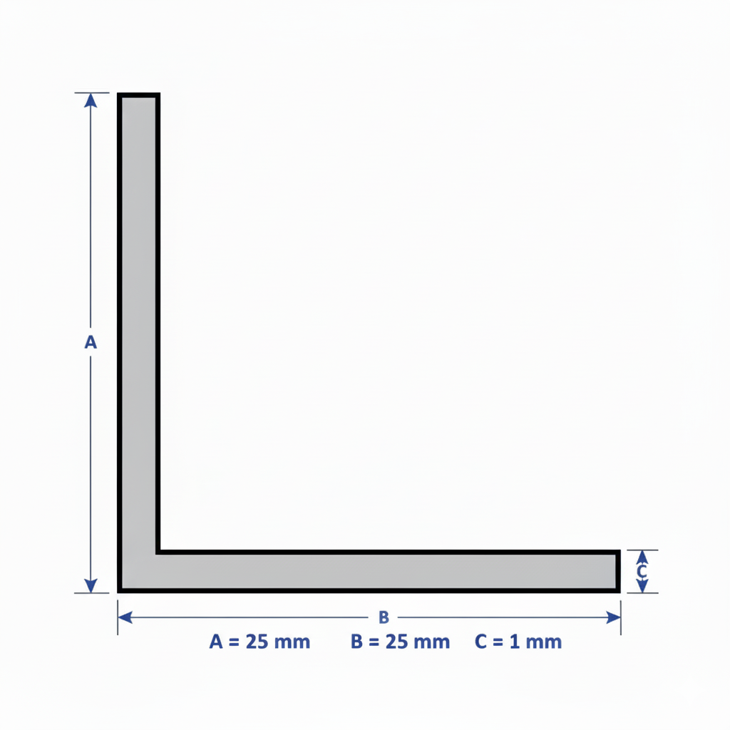 Profilo in alluminio angolare bianco anodizzato | lati uguali | barra da 1 mt | per mobili e strutture | varie misure