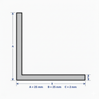 Profilo in alluminio angolare nero anodizzato | lati uguali | barra da 1 mt | per mobili e strutture | varie misure