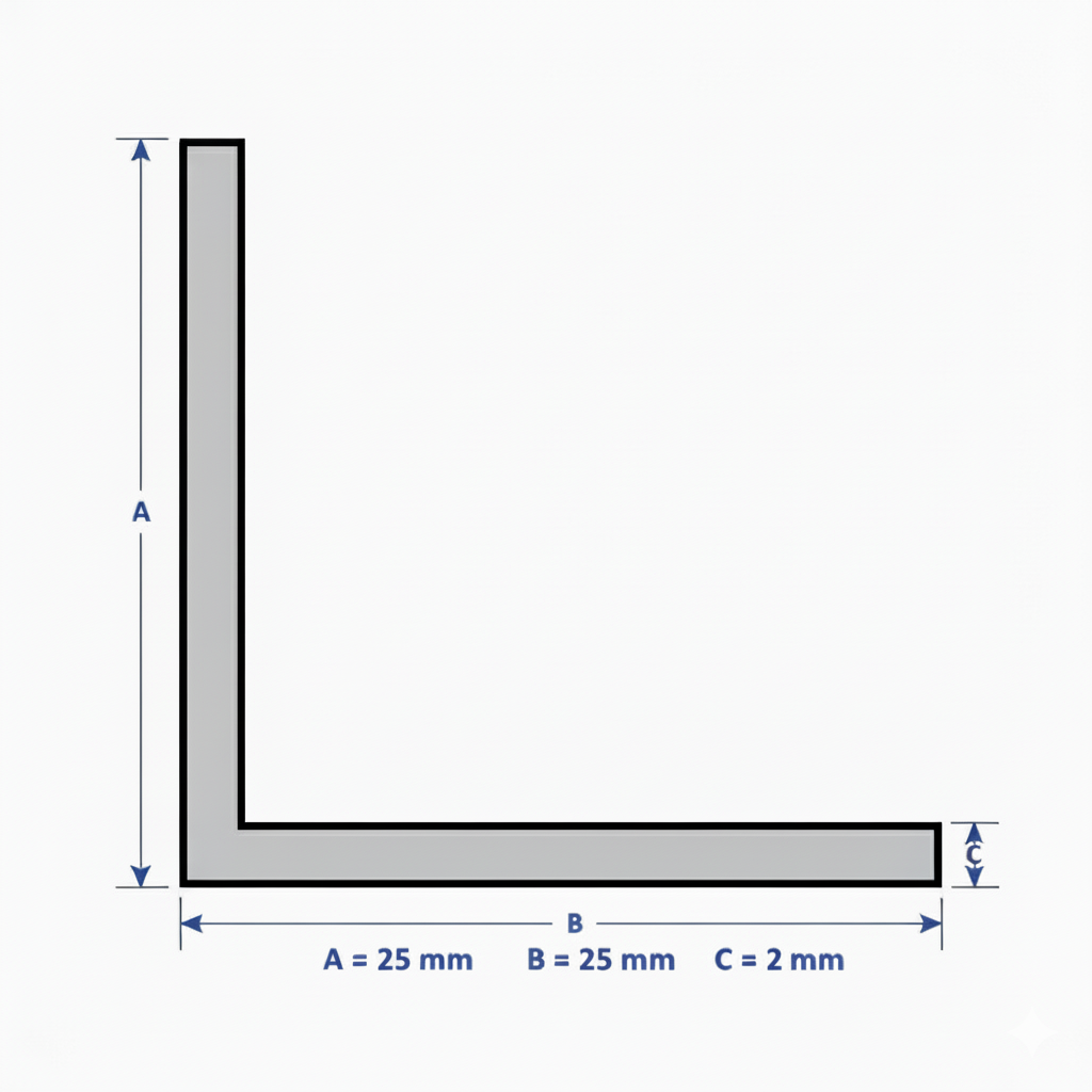 Profilo in alluminio angolare nero anodizzato | lati uguali | barra da 1 mt | per mobili e strutture | varie misure