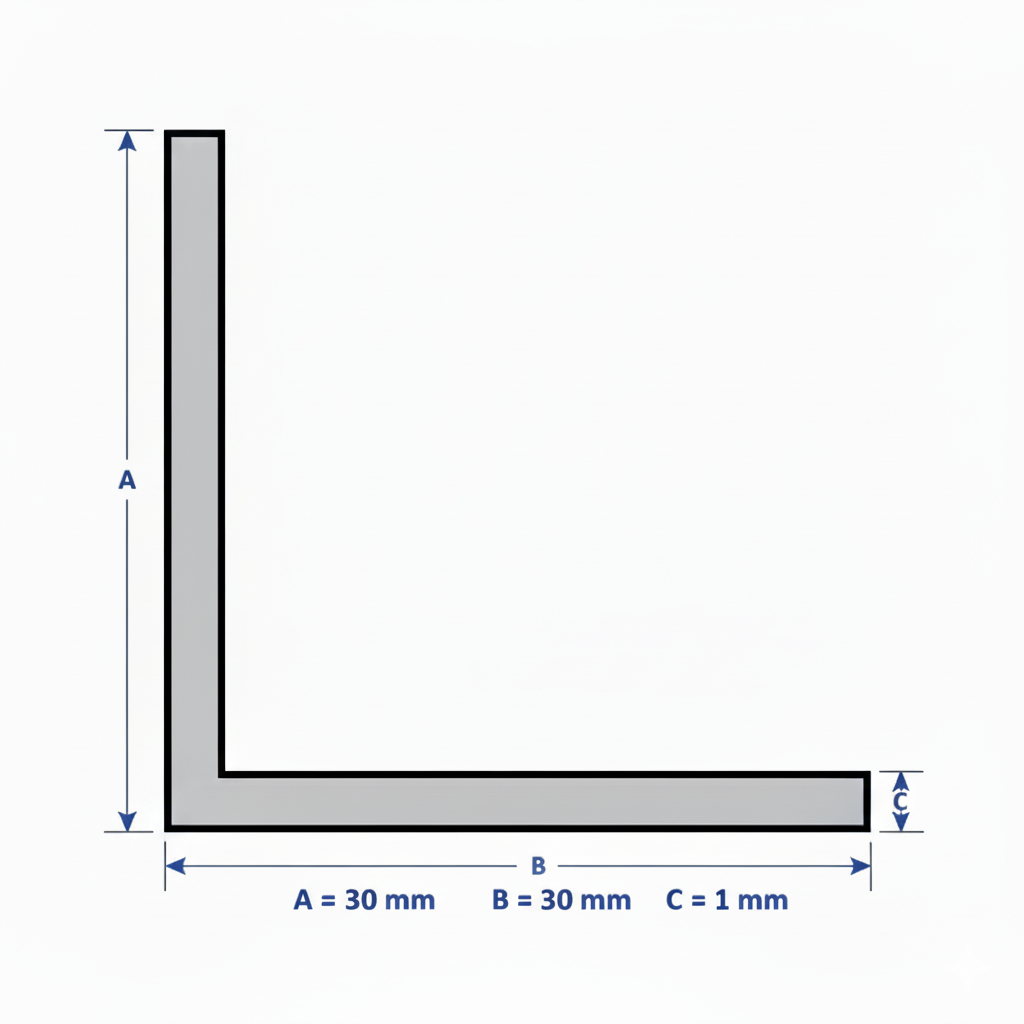 Profilo in alluminio angolare nero anodizzato | lati uguali | barra da 1 mt | per mobili e strutture | varie misure