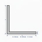 Profilo in alluminio angolare argento anodizzato | lati uguali | barra da 1 mt | per mobili e strutture | varie misure