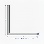 Profilo in alluminio angolare oro anodizzato | lati uguali | barra da 1 mt | per mobili e strutture | varie misure