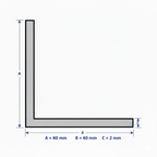 Profilo in alluminio angolare argento anodizzato | lati uguali | barra da 1 mt | per mobili e strutture | varie misure