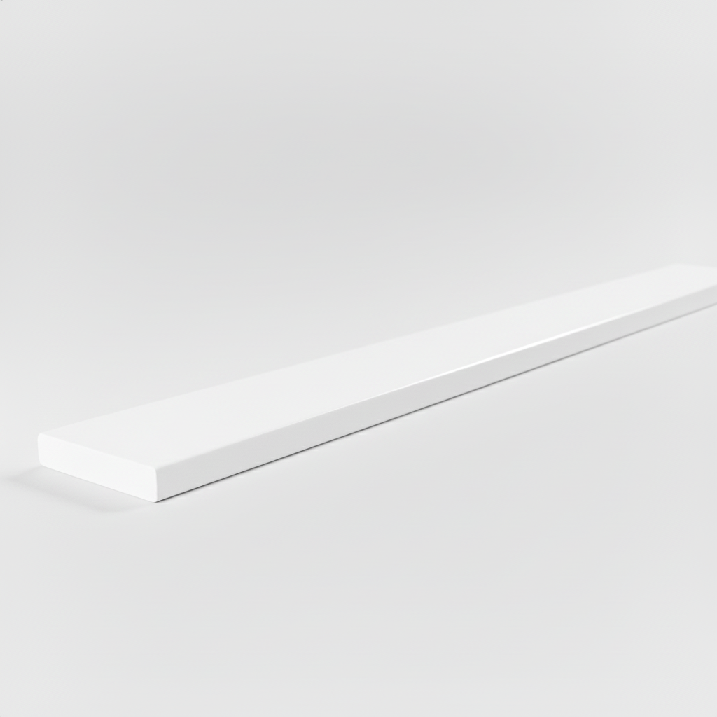 Barra piatta in alluminio bianco| Bordi Tondi | barra da 1 mt | per mobili e strutture | varie misure